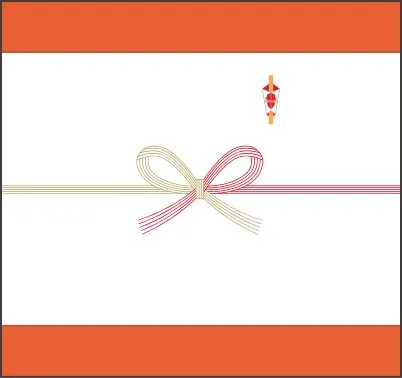 紅白の蝶結び(5本)